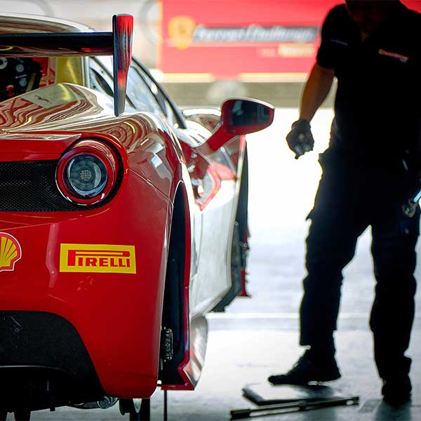 Race car on car lift